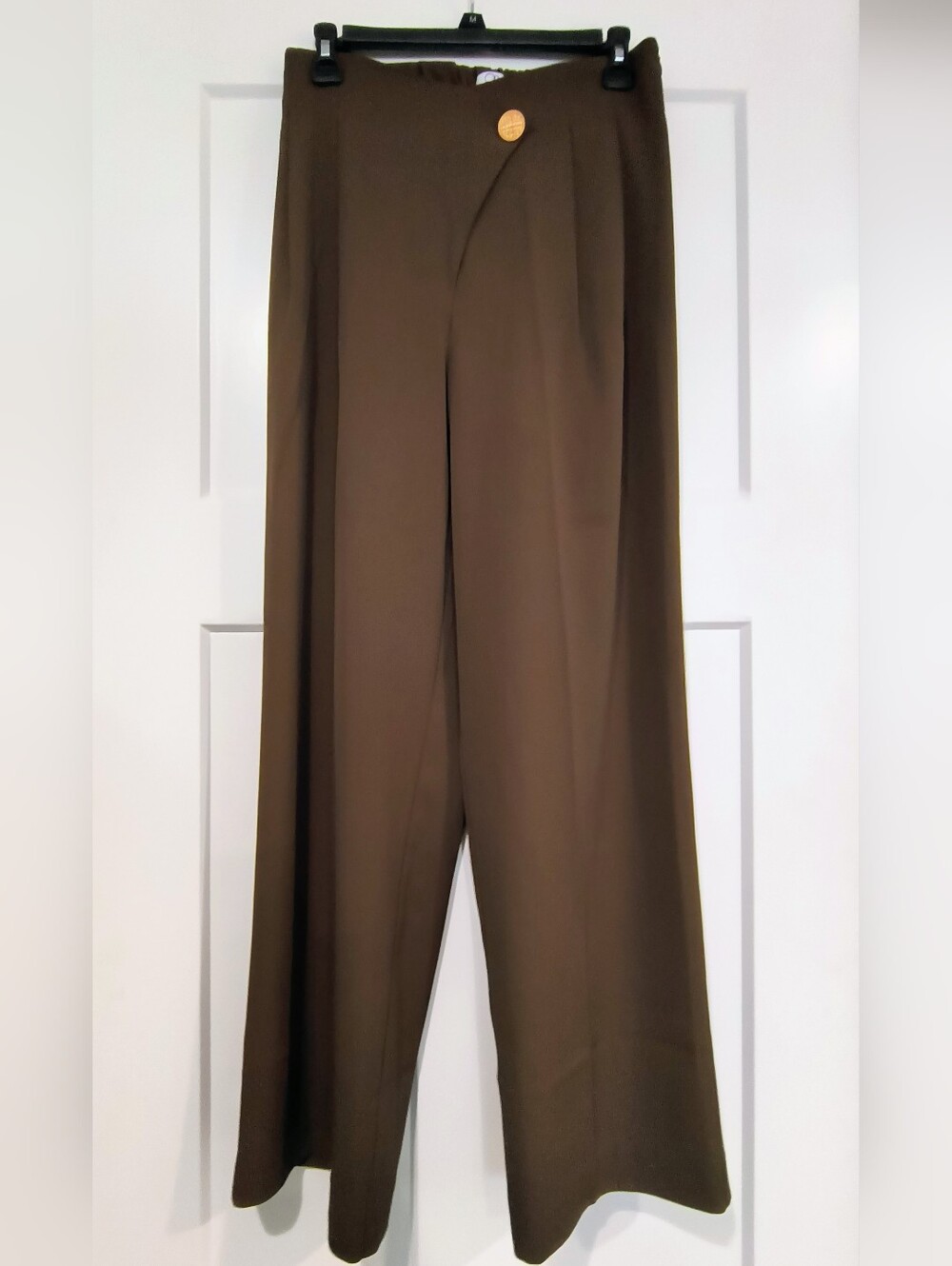 NWT Pascale La Mode High-Waist Wide Leg Pants in Brown